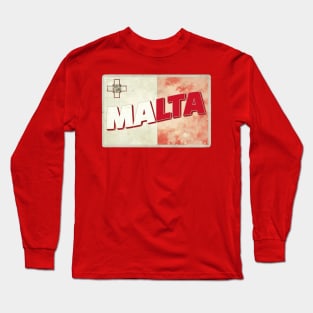 Malta Vintage style retro souvenir Long Sleeve T-Shirt